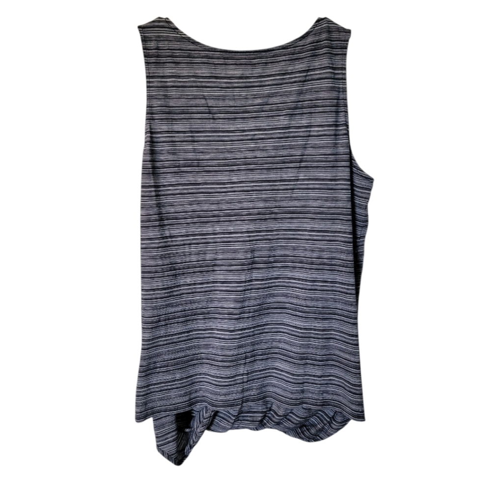 Garnet Hill Tank Women’s Black Gray Faux Wrap Organic Pima Cotton M - Picture 3 of 5